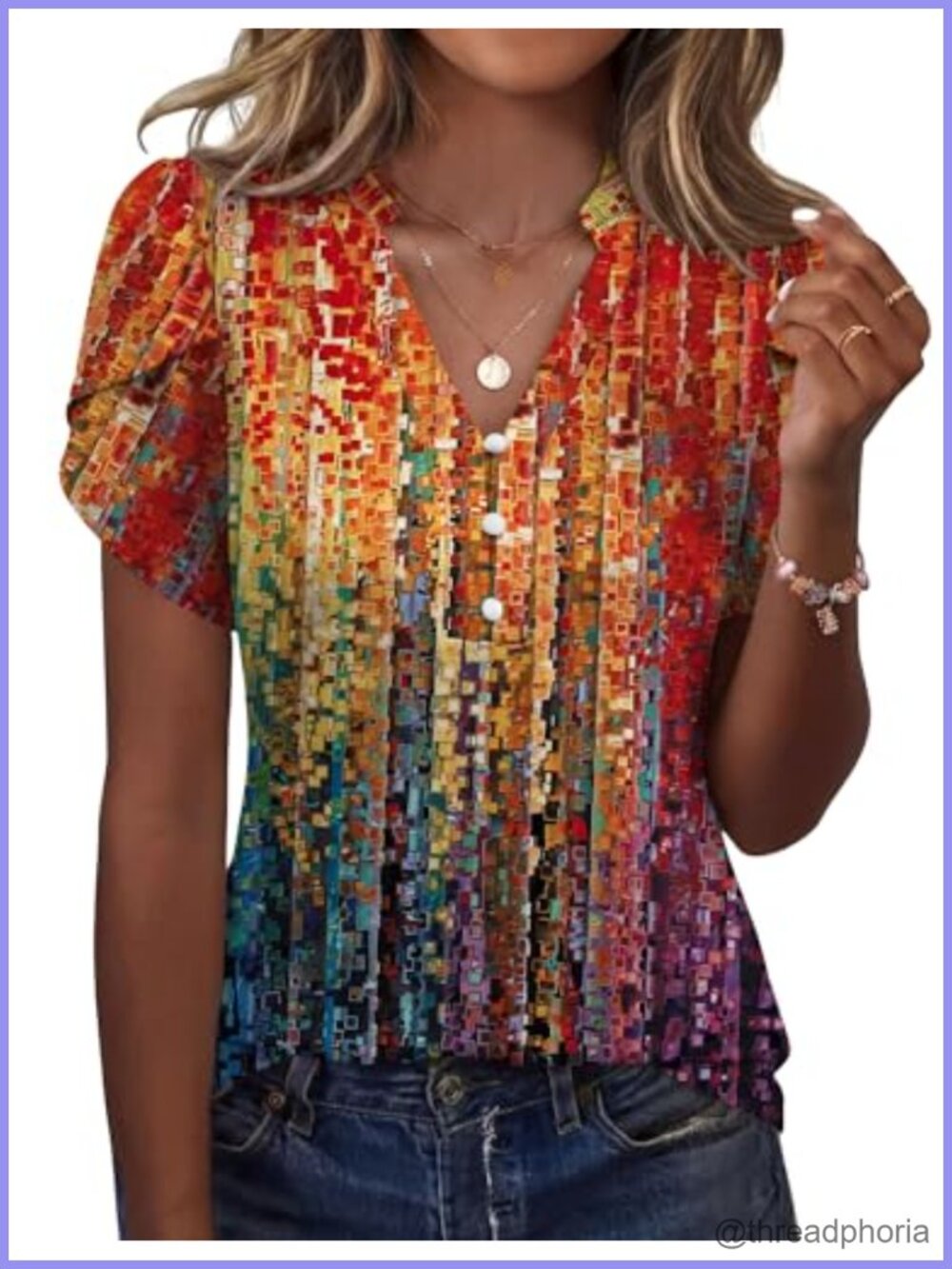 Womens V Neck Petal Sleeve Tunic Blouse Polyester Rayon Spandex Work Top